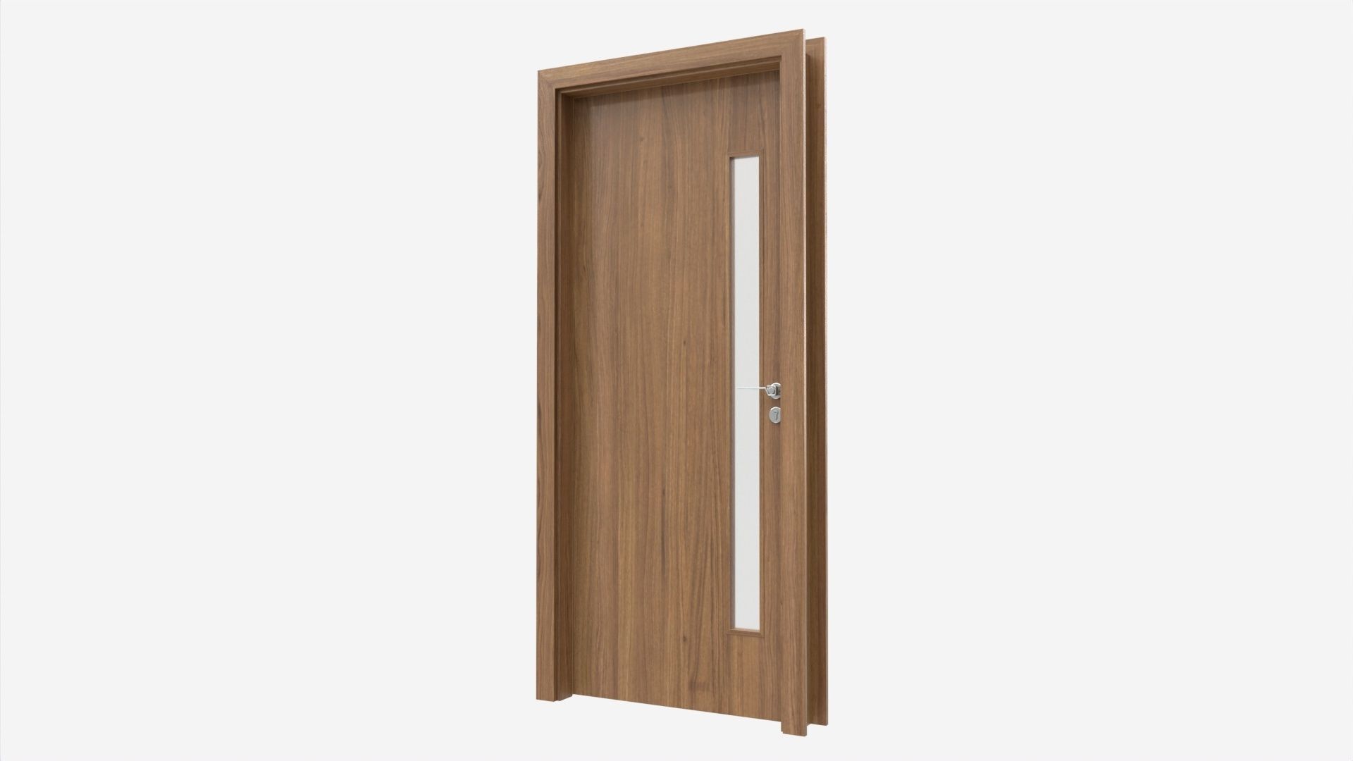 Modern Wooden Interior Door with Furniture 002 3D model_2