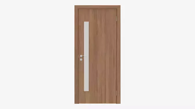 Modern Wooden Interior Door with Furniture 002 3D model