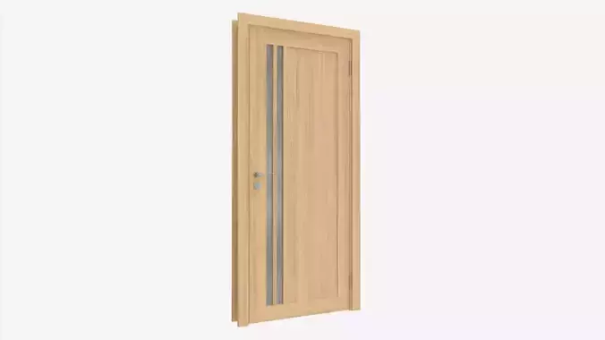 Modern Wooden Interior Door with Furniture 003 3D model