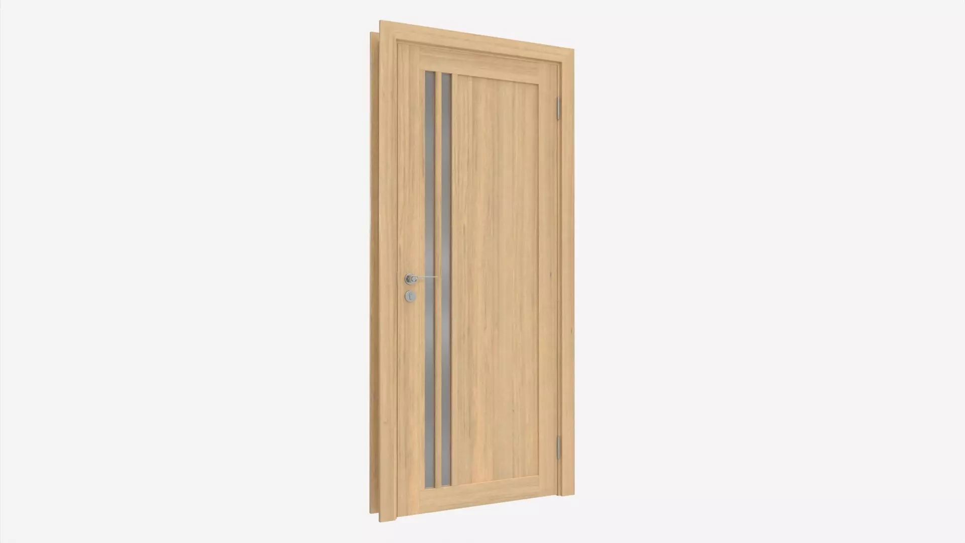 Modern Wooden Interior Door with Furniture 003 3D model_0