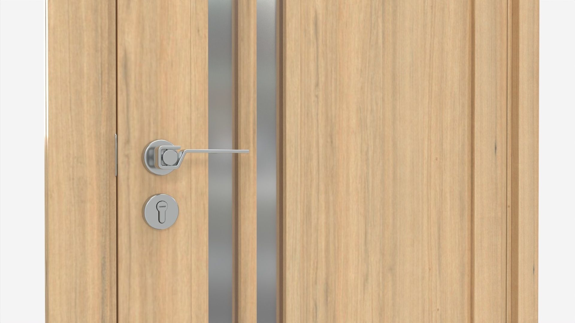 Modern Wooden Interior Door with Furniture 003 3D model_2