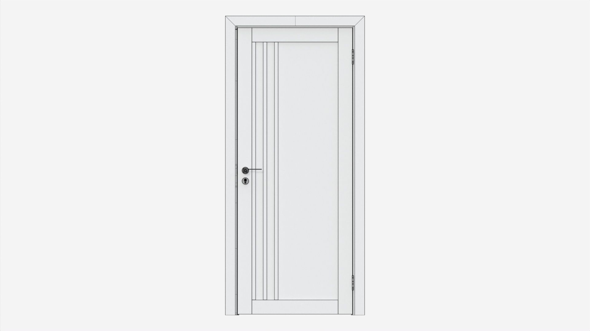 Modern Wooden Interior Door with Furniture 003 3D model_11