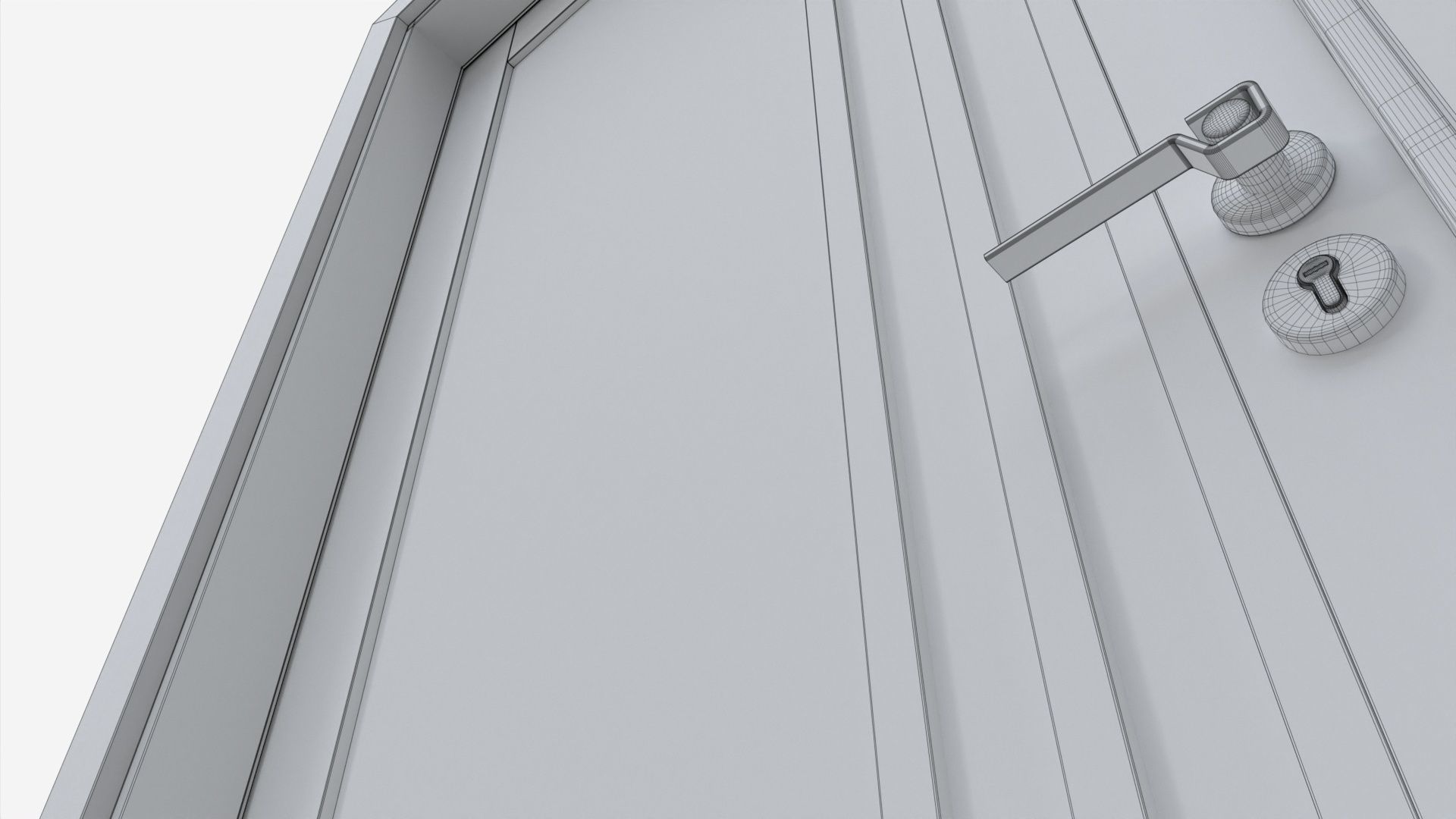 Modern Wooden Interior Door with Furniture 003 3D model_9