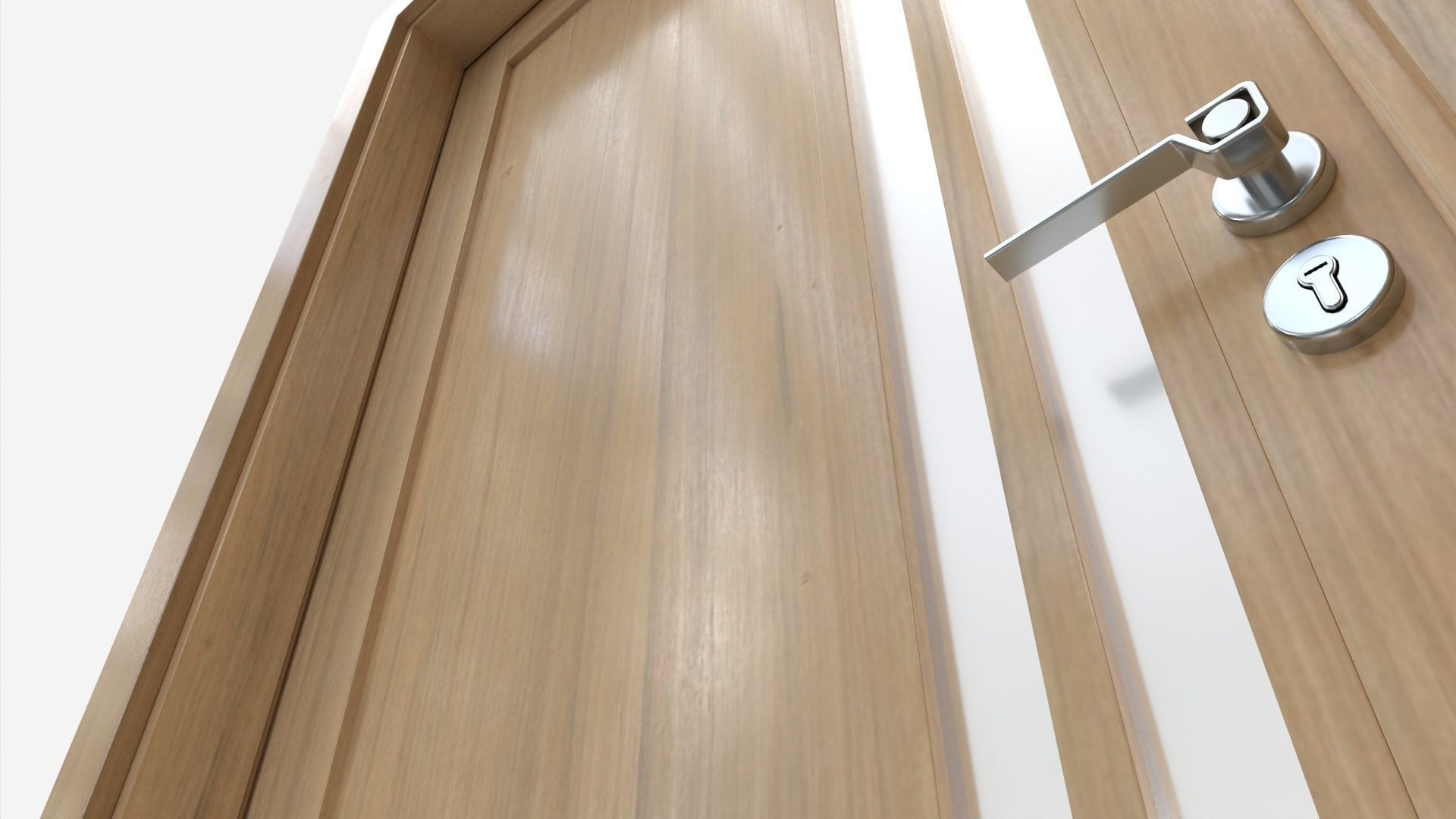 Modern Wooden Interior Door with Furniture 003 3D model_3