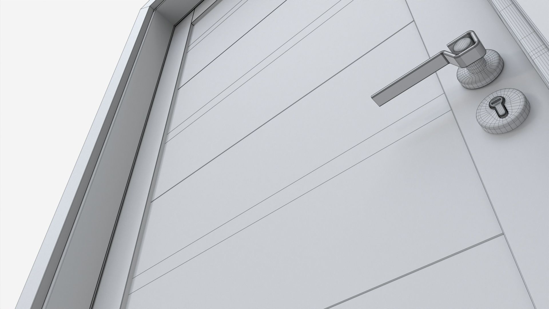 Modern Wooden Interior Door with Furniture 004 3D model_9