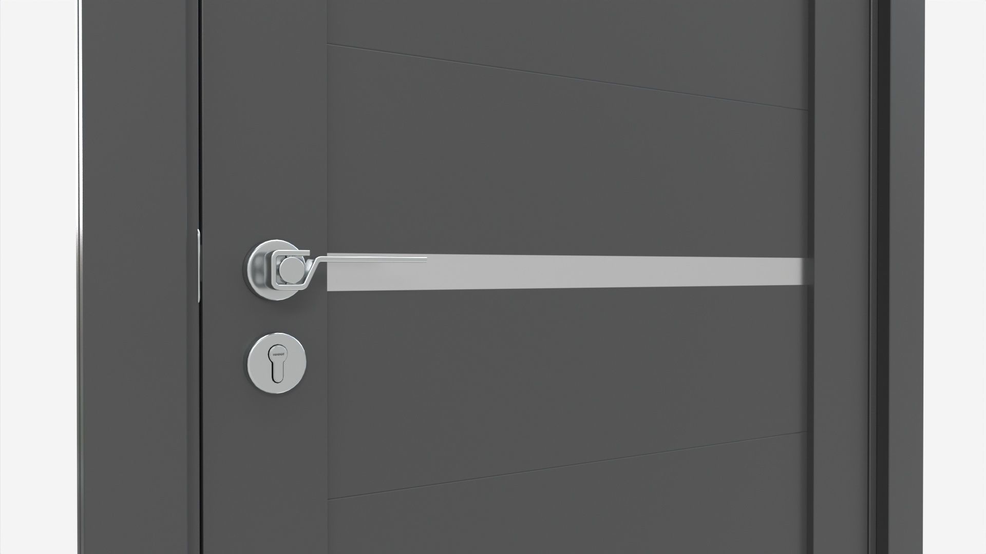 Modern Wooden Interior Door with Furniture 004 3D model_3