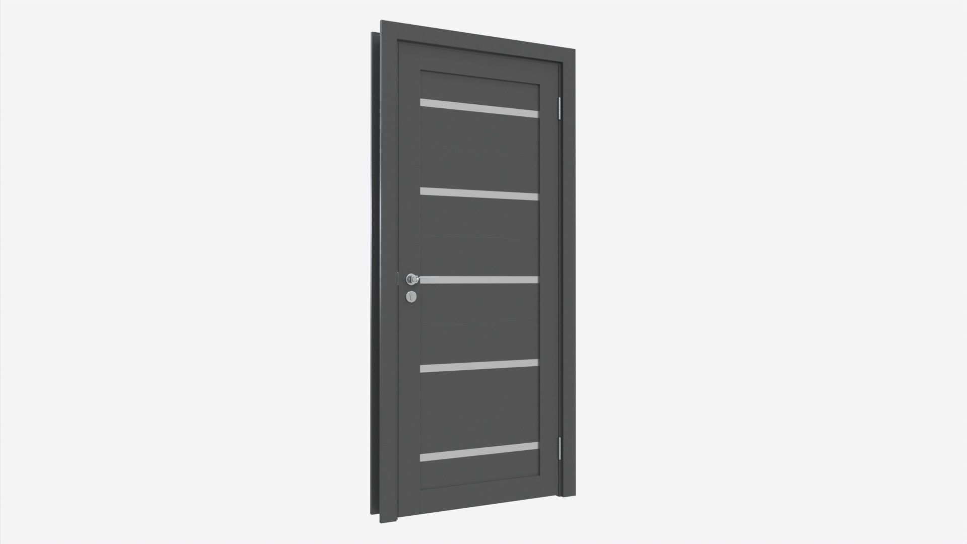 Modern Wooden Interior Door with Furniture 004 3D model_1