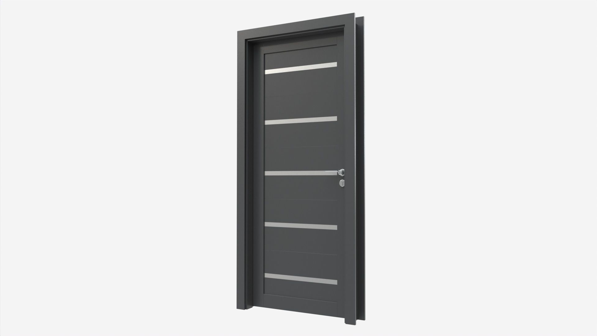 Modern Wooden Interior Door with Furniture 004 3D model_2