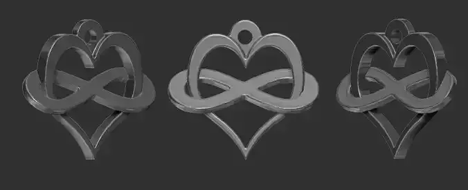 polyamory three infinity pendants 3D print model