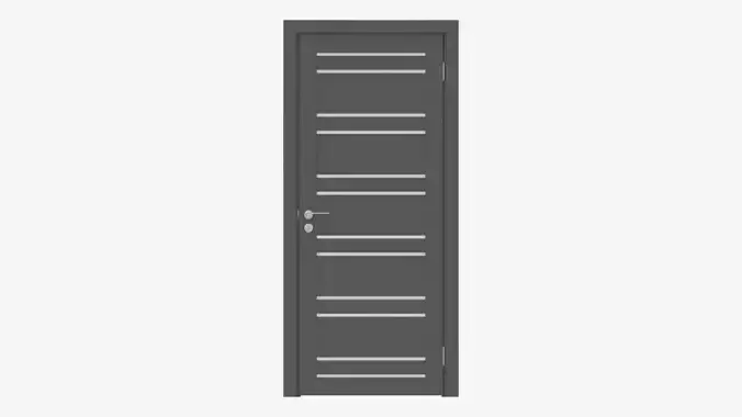 Modern Wooden Interior Door with Furniture 005 3D model