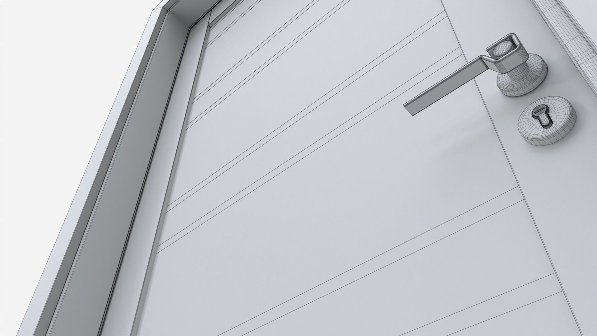 Modern Wooden Interior Door with Furniture 005 3D model_9