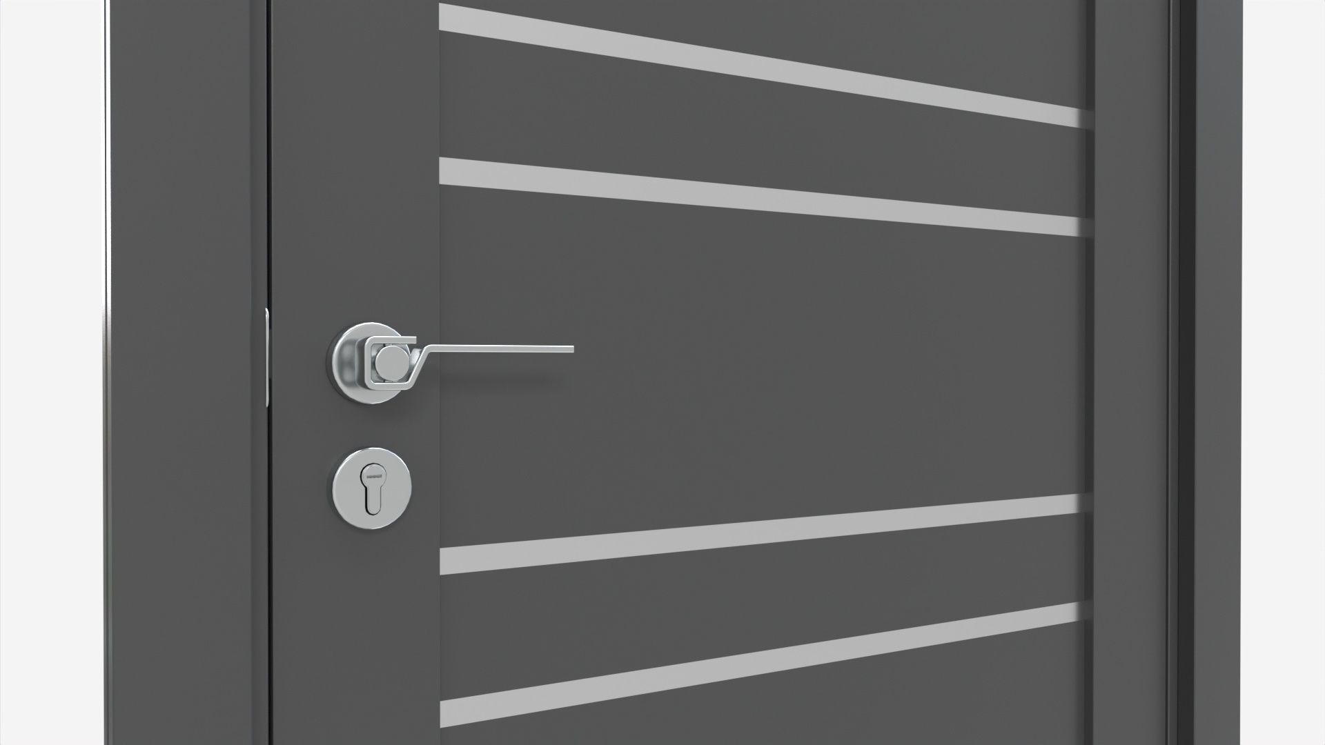 Modern Wooden Interior Door with Furniture 005 3D model_3