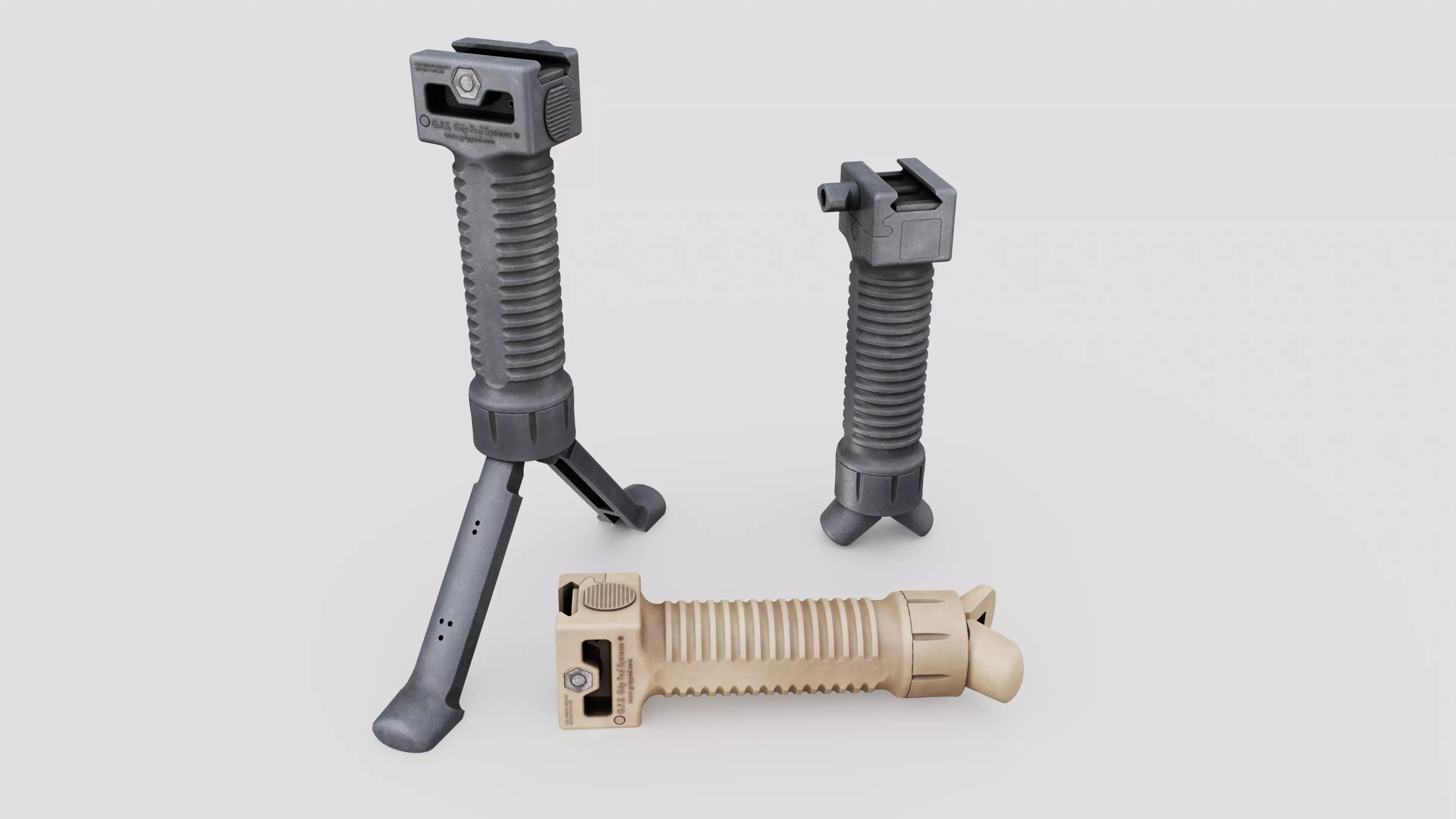 Grip Pod GPS-02 Vertical Grip Bipod Low-poly 3D model_0