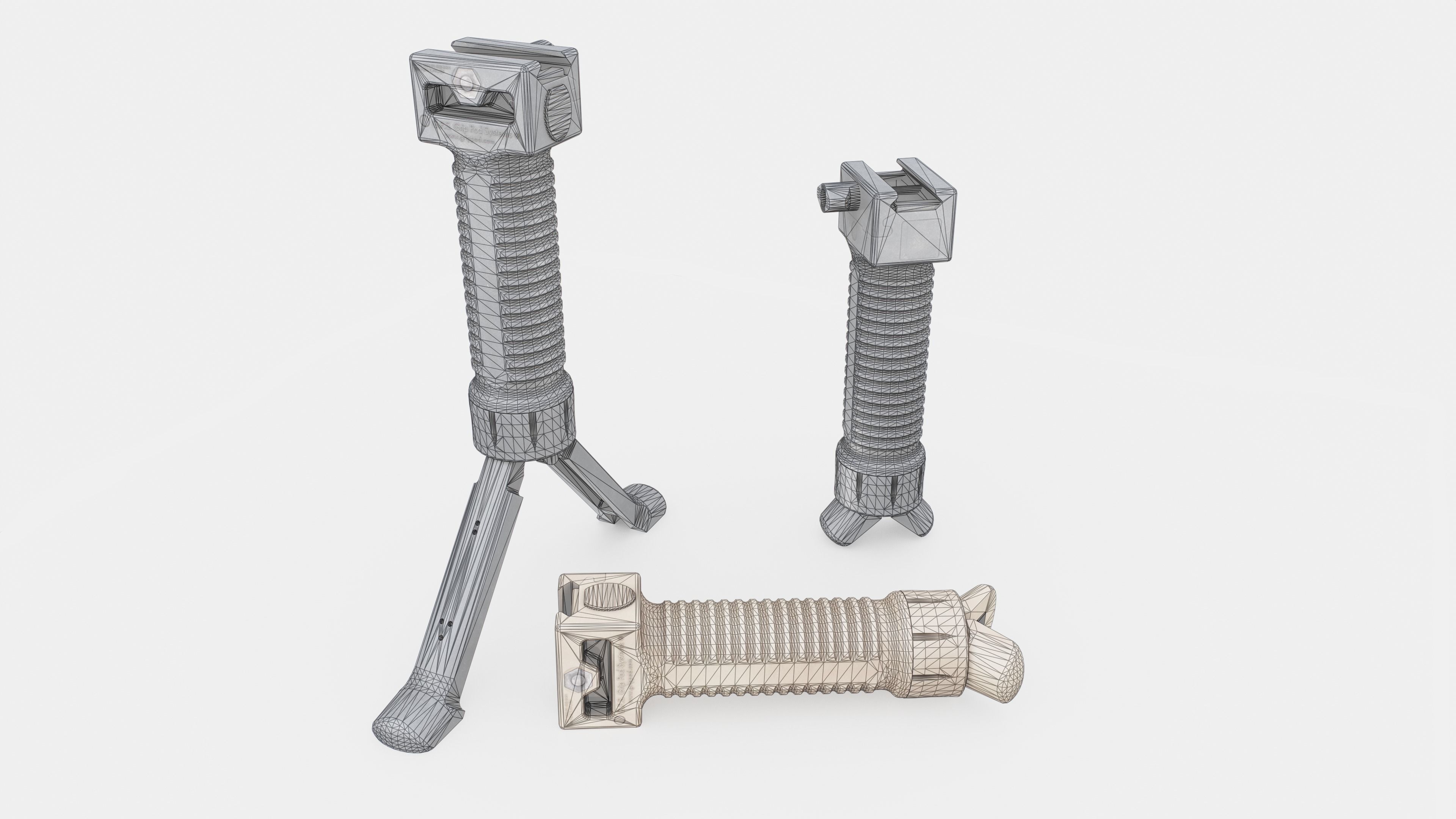 Grip Pod GPS-02 Vertical Grip Bipod Low-poly 3D model_1