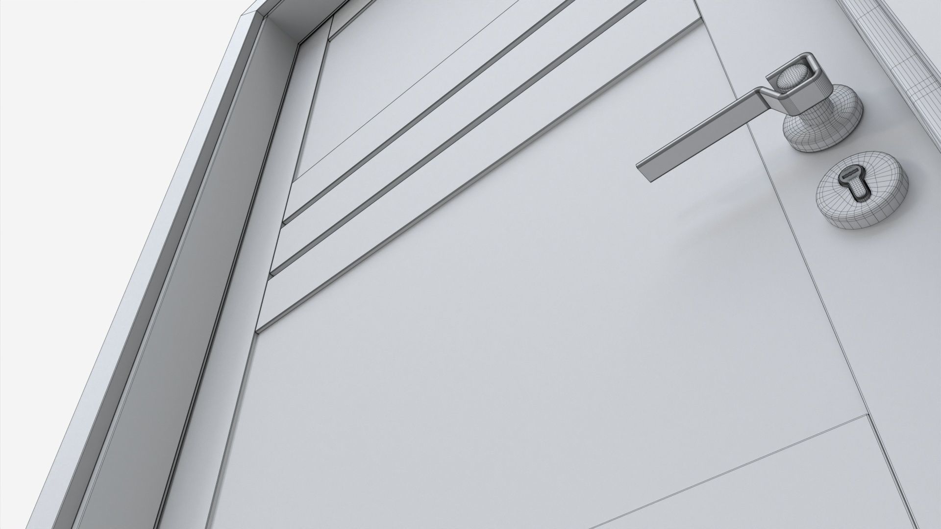 Modern Wooden Interior Door with Furniture 006 3D model_9