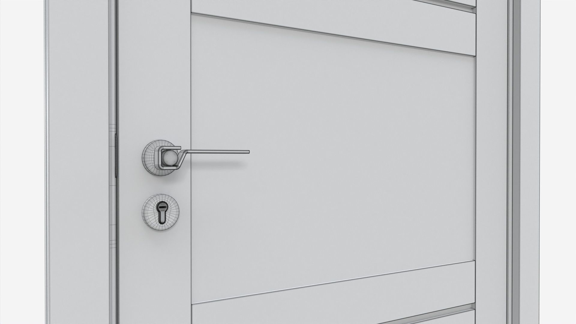 Modern Wooden Interior Door with Furniture 006 3D model_8