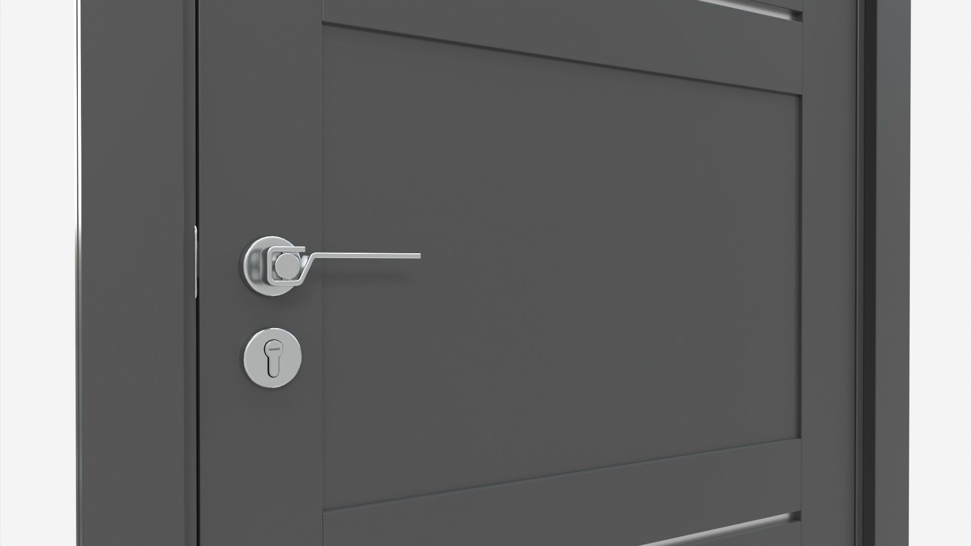 Modern Wooden Interior Door with Furniture 006 3D model_3