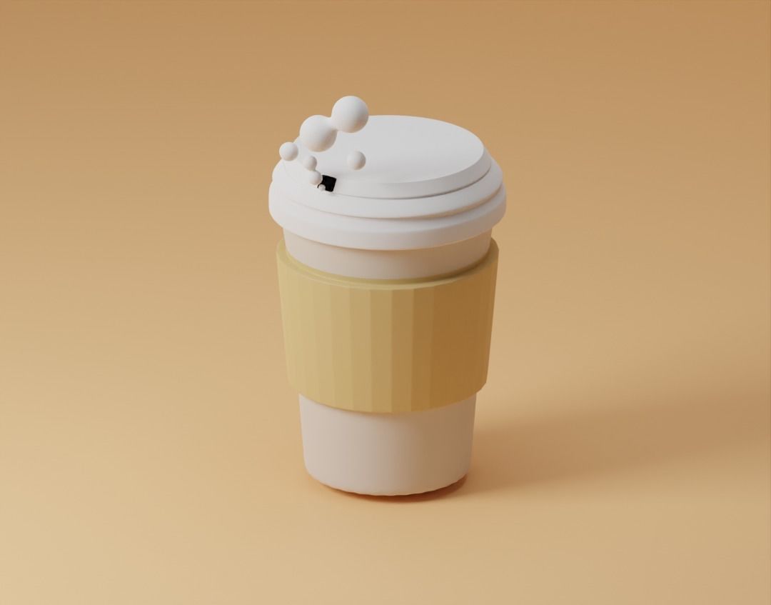 Notebook And Coffee 3D model_3