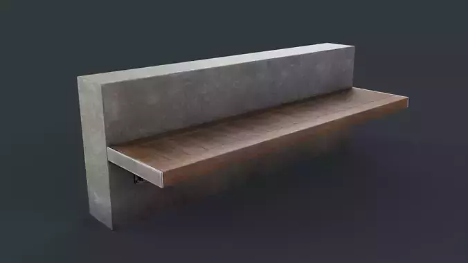 Modern Outdoor Bench 40 PBR Game Ready Low-poly 3D model