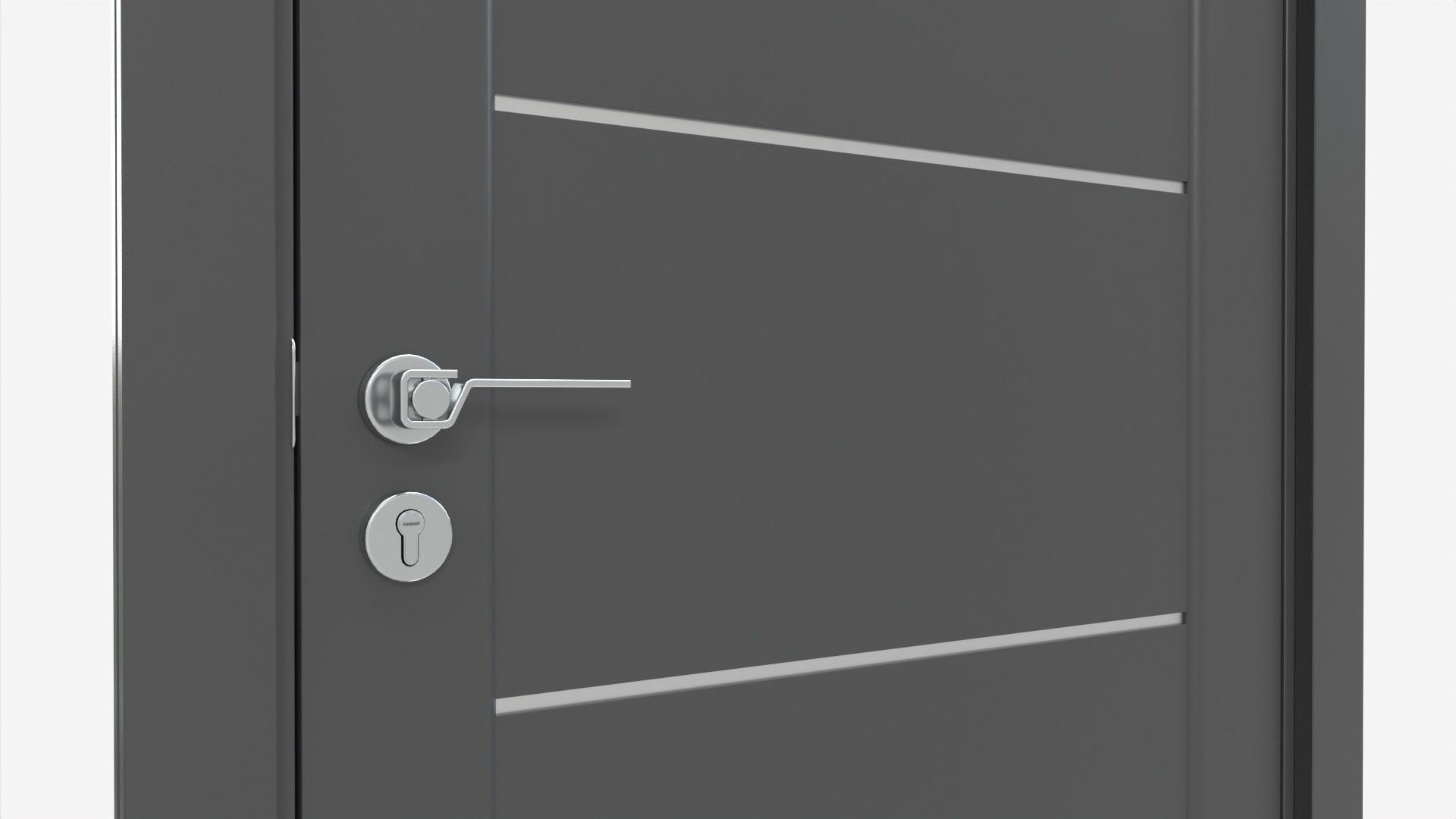 Modern Wooden Interior Door with Furniture 007 3D model_3