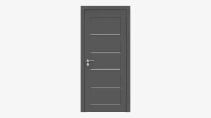 Modern Wooden Interior Door with Furniture 007 3D model