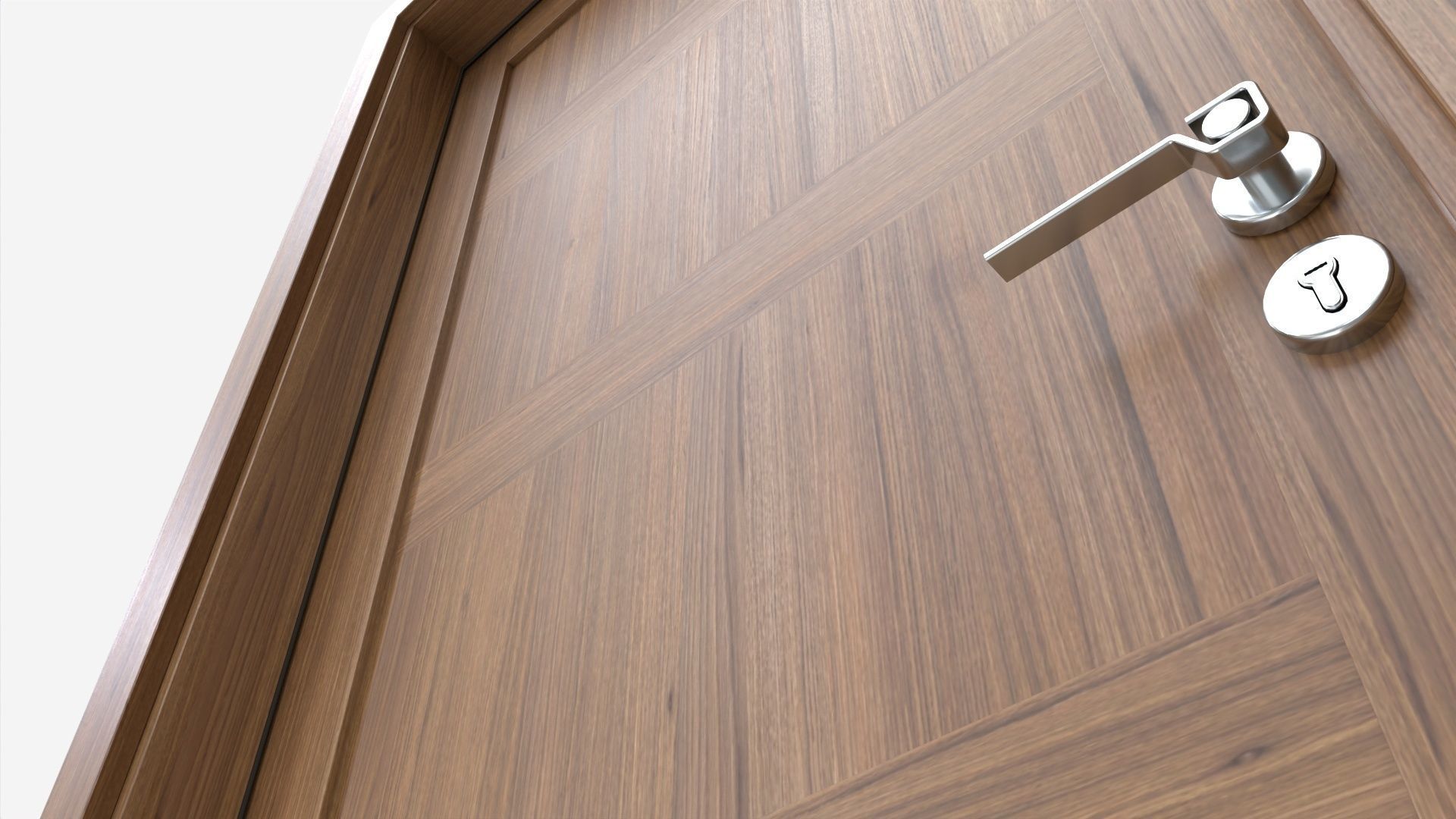 Modern Wooden Interior Door with Furniture 008 3D model_3