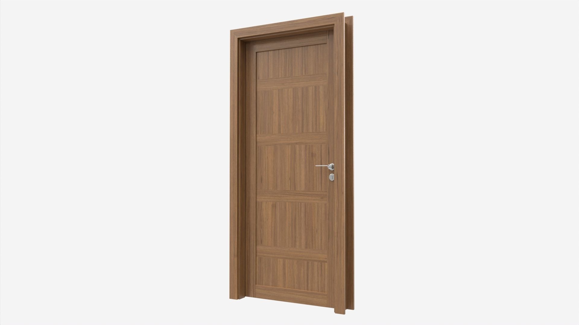 Modern Wooden Interior Door with Furniture 008 3D model_1