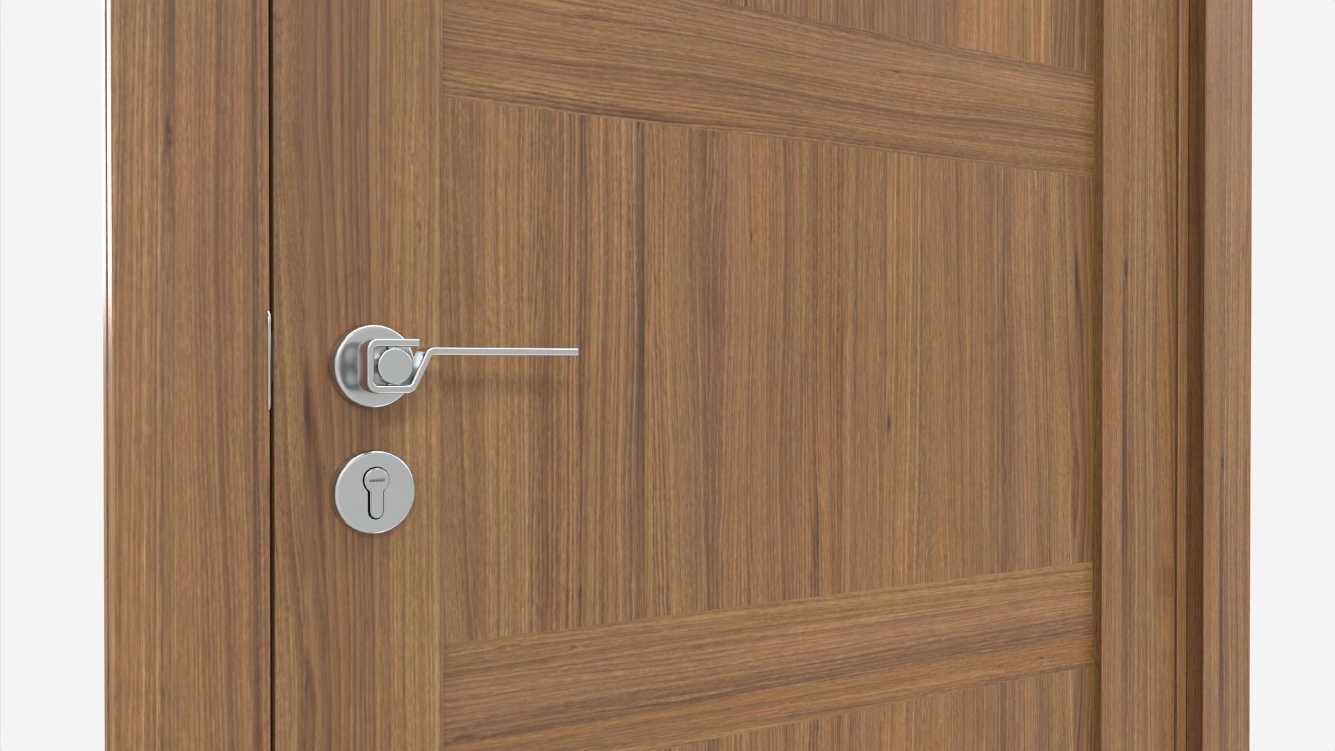 Modern Wooden Interior Door with Furniture 008 3D model_2