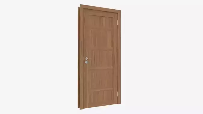 Modern Wooden Interior Door with Furniture 008 3D model