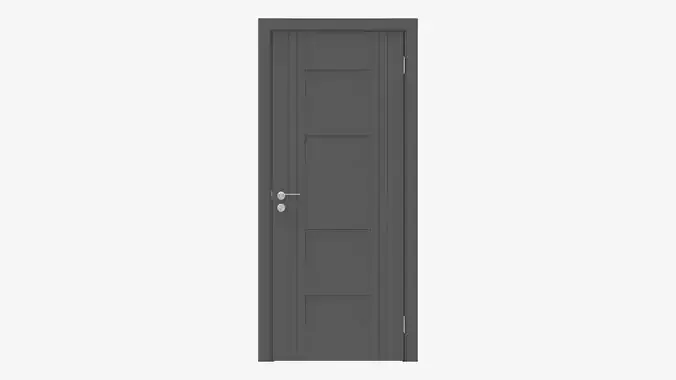 Modern Wooden Interior Door with Furniture 009 3D model