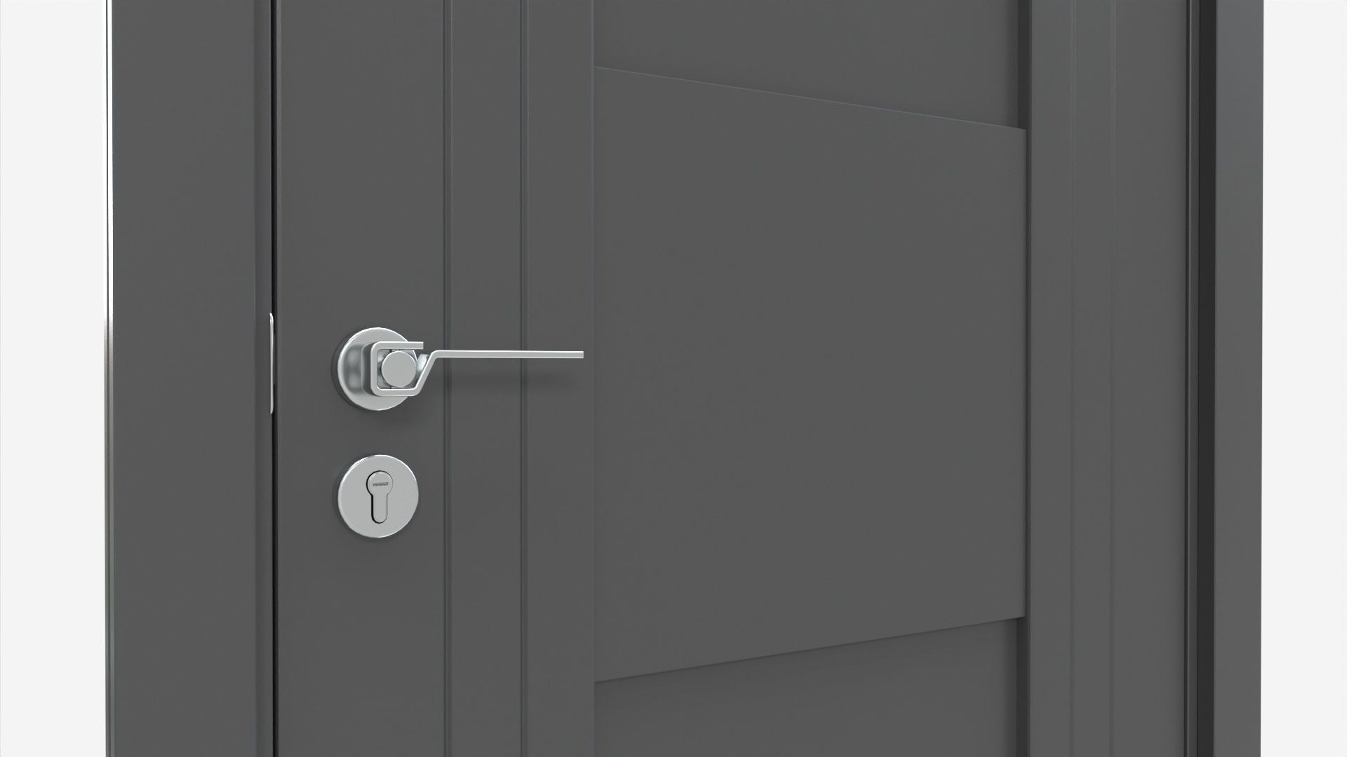 Modern Wooden Interior Door with Furniture 009 3D model_3