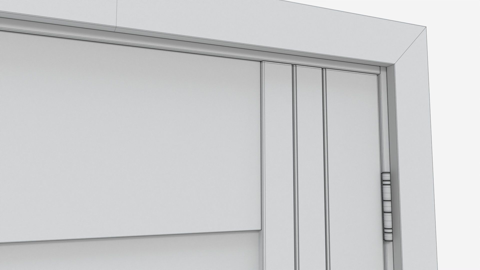 Modern Wooden Interior Door with Furniture 009 3D model_10