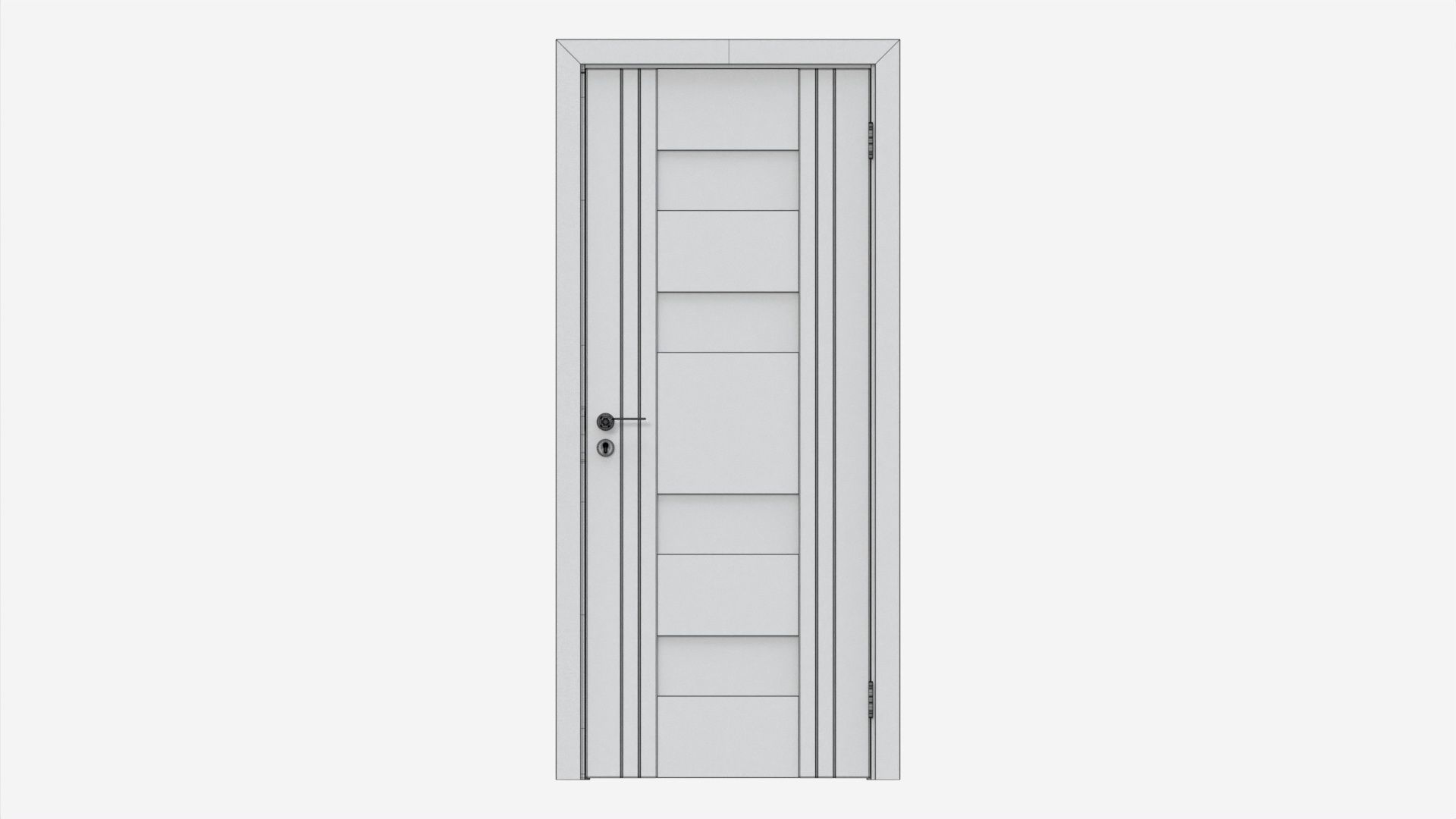 Modern Wooden Interior Door with Furniture 009 3D model_11