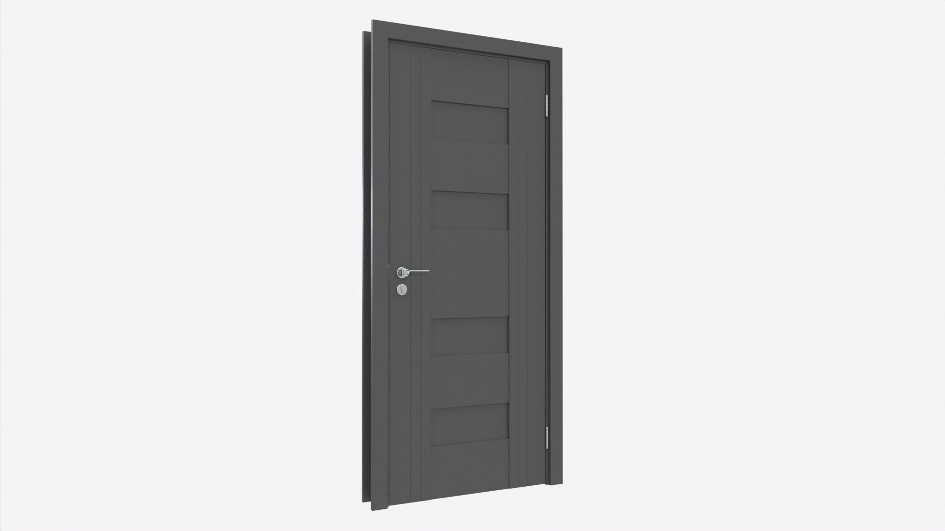 Modern Wooden Interior Door with Furniture 009 3D model_1
