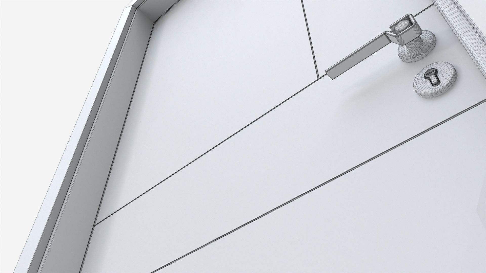 Modern Wooden Interior Door with Furniture 010 3D model_9