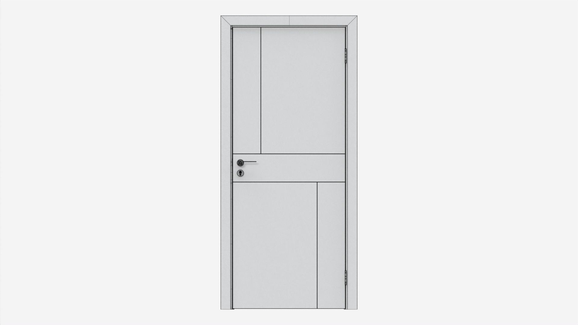 Modern Wooden Interior Door with Furniture 010 3D model_11