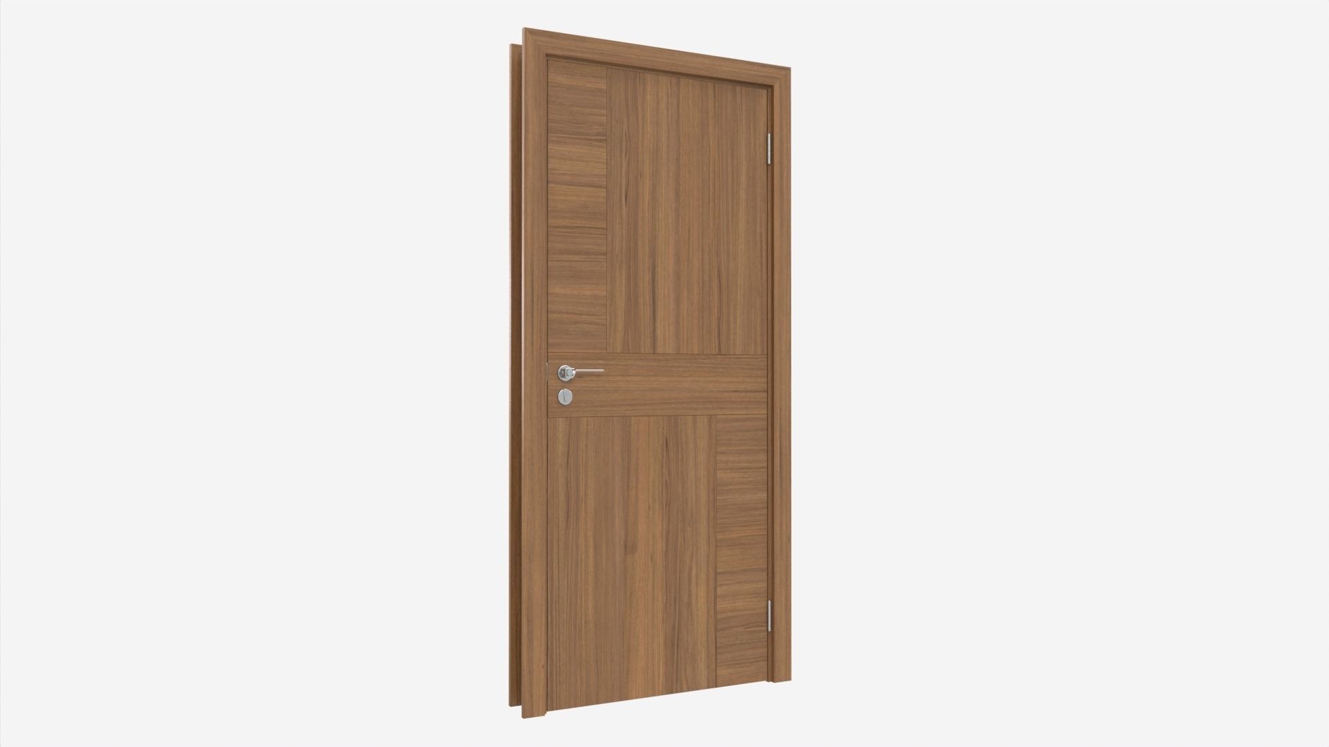 Modern Wooden Interior Door with Furniture 010 3D model_1