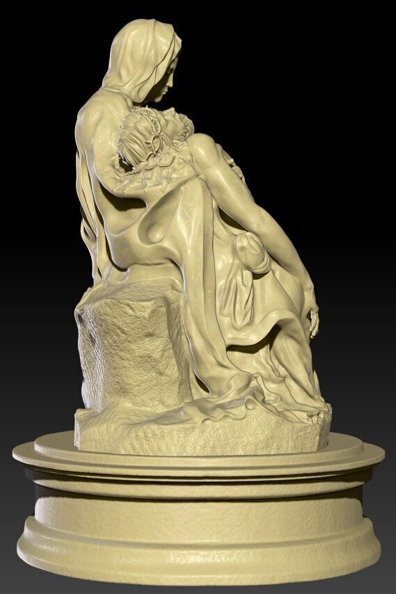 Pieta Michelangelo remastered full 3D print model_4