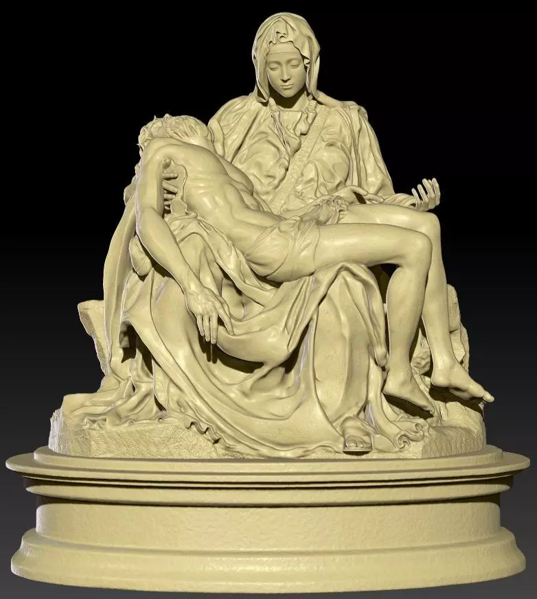 Pieta Michelangelo remastered full 3D print model_0