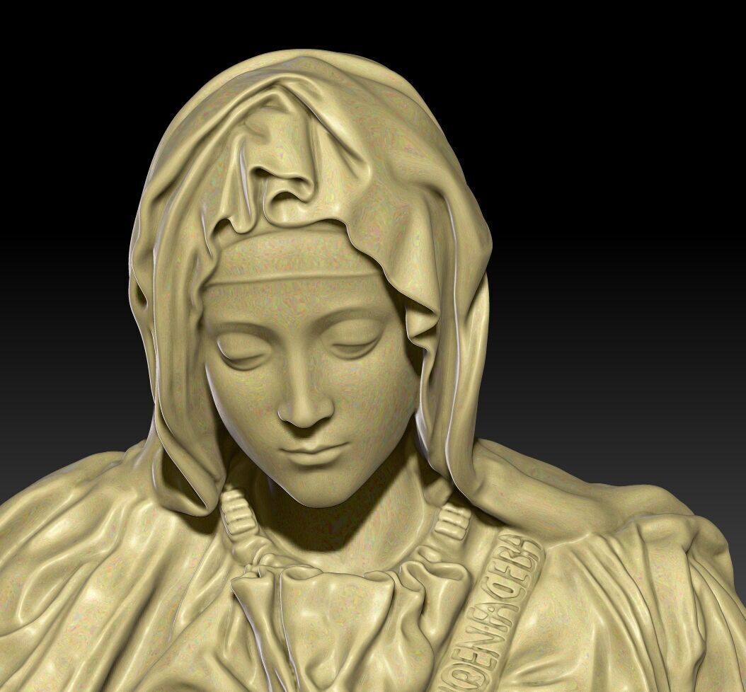 Pieta Michelangelo remastered full 3D print model_8