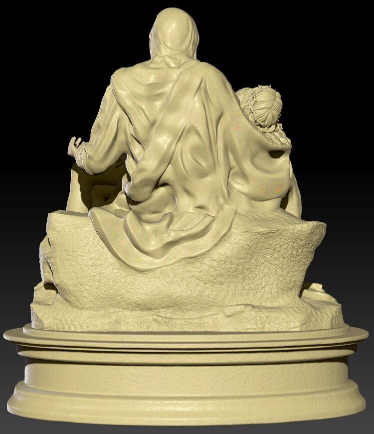 Pieta Michelangelo remastered full 3D print model_3