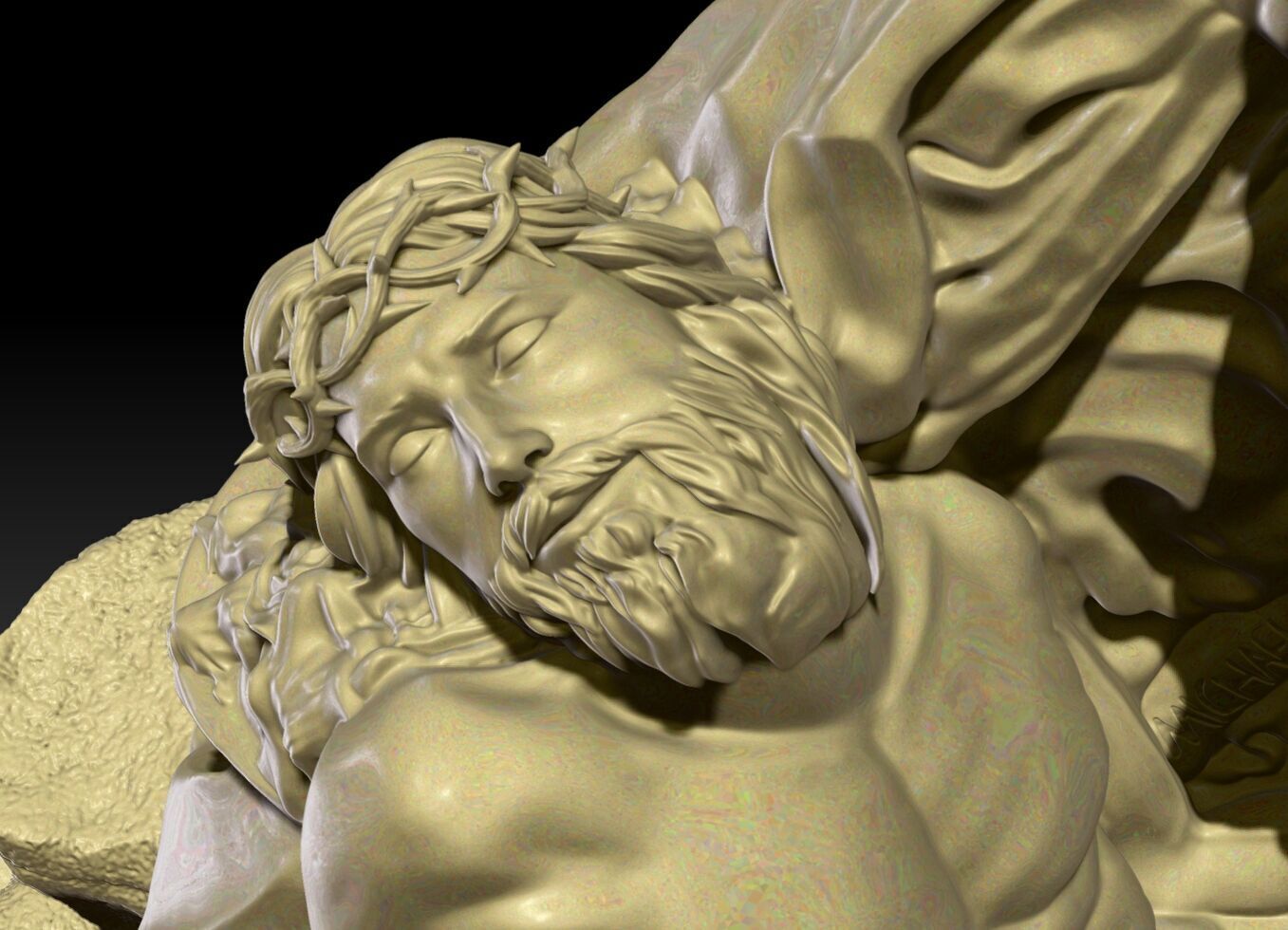 Pieta Michelangelo remastered full 3D print model_7