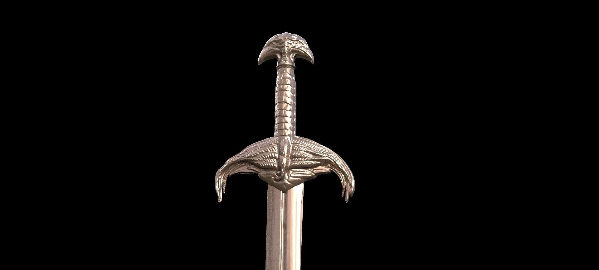 Thagner curved sword  3D model_3