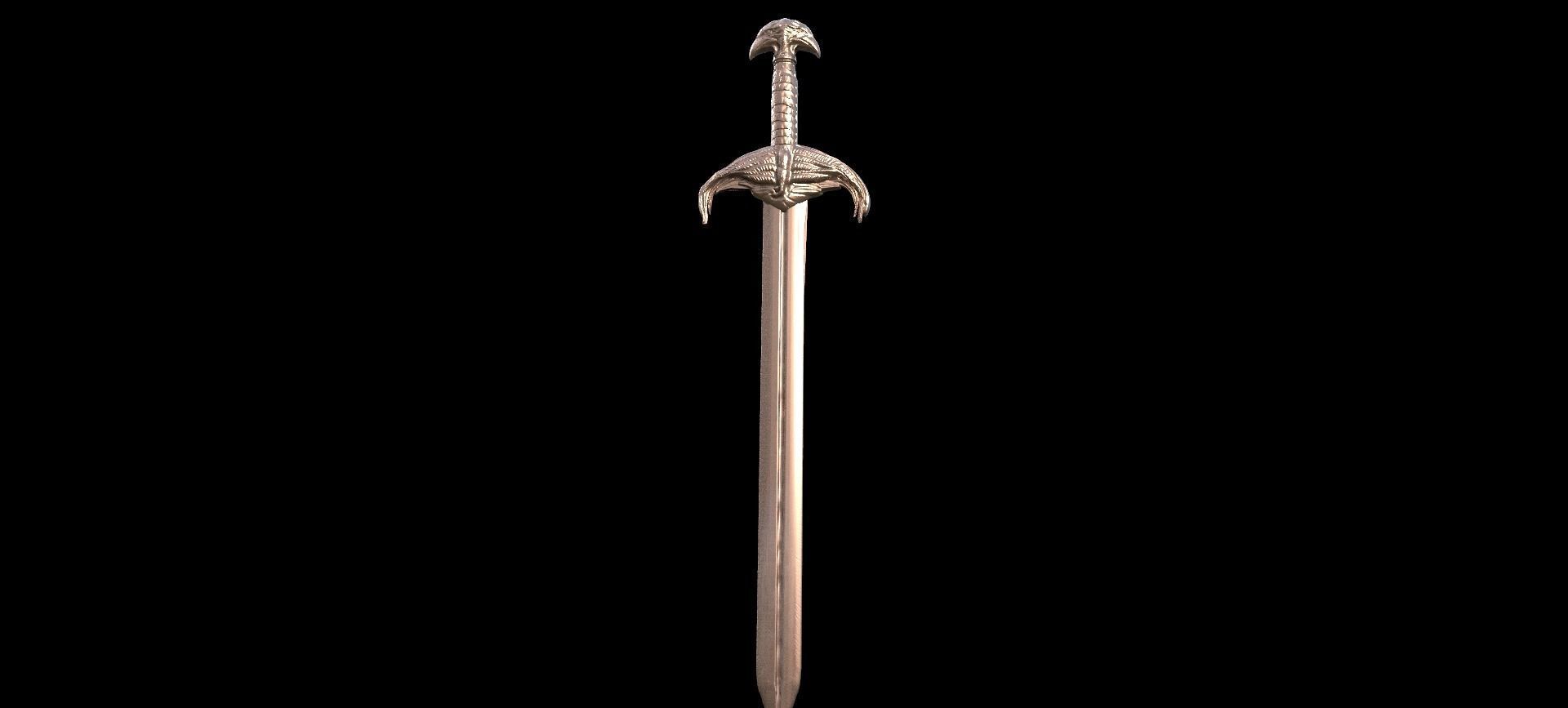 Thagner curved sword  3D model_2