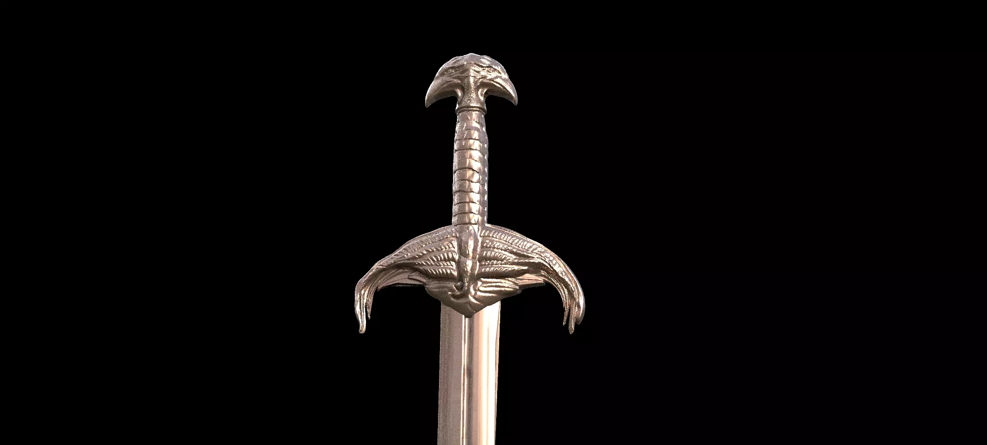 Thagner curved sword  3D model_0