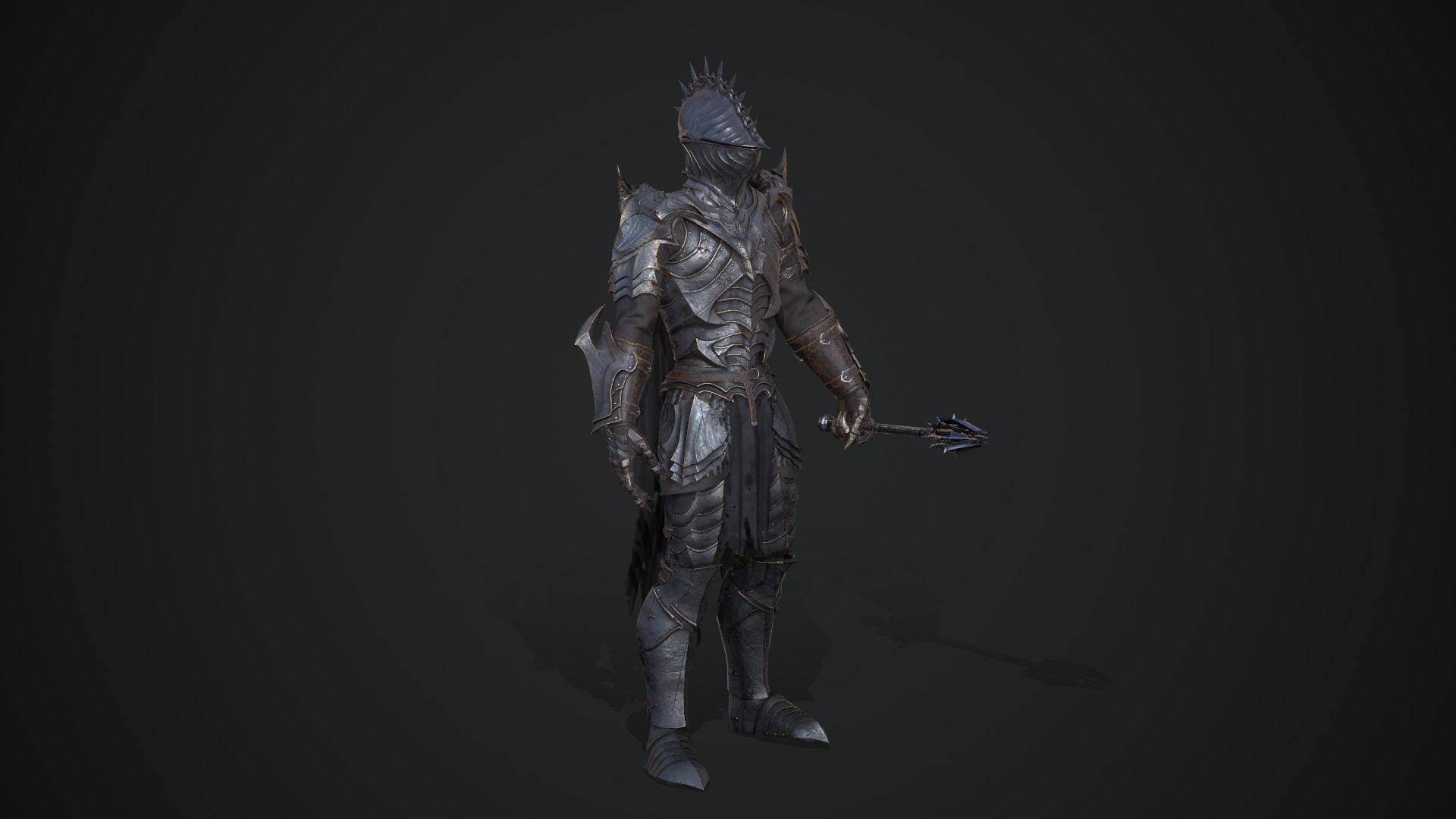 Dark Knight Low-poly 3D model_3