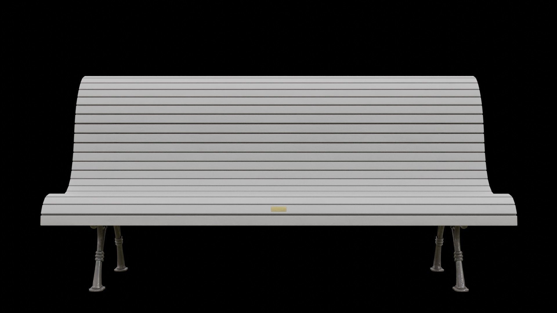 park bench 2k PBR low-poly Low-poly 3D model_1