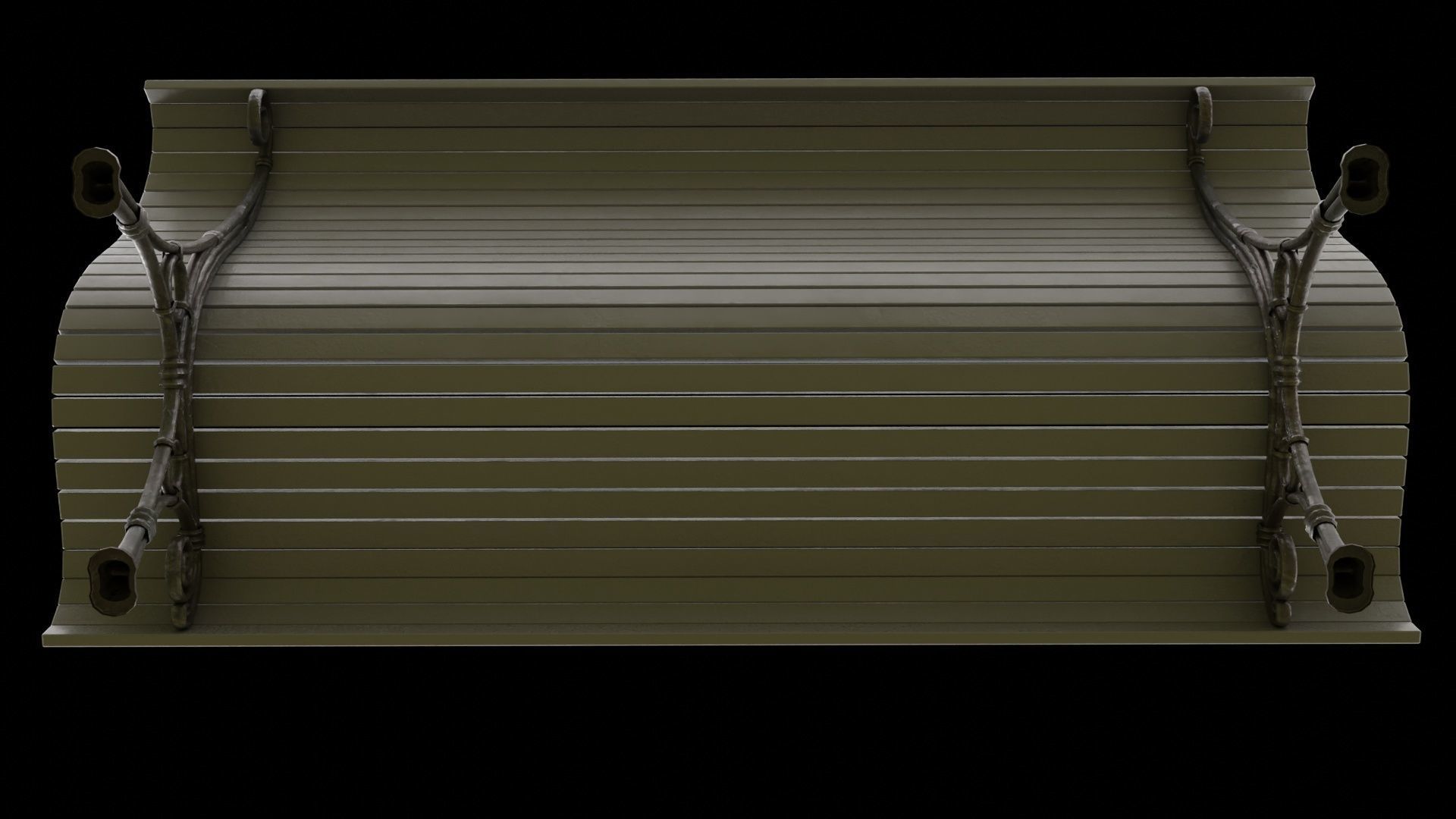 park bench 2k PBR low-poly Low-poly 3D model_7