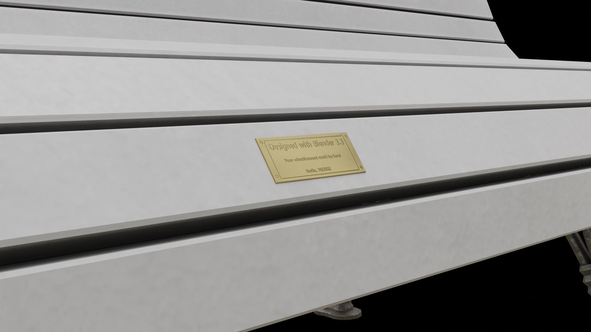 park bench 2k PBR low-poly Low-poly 3D model_4