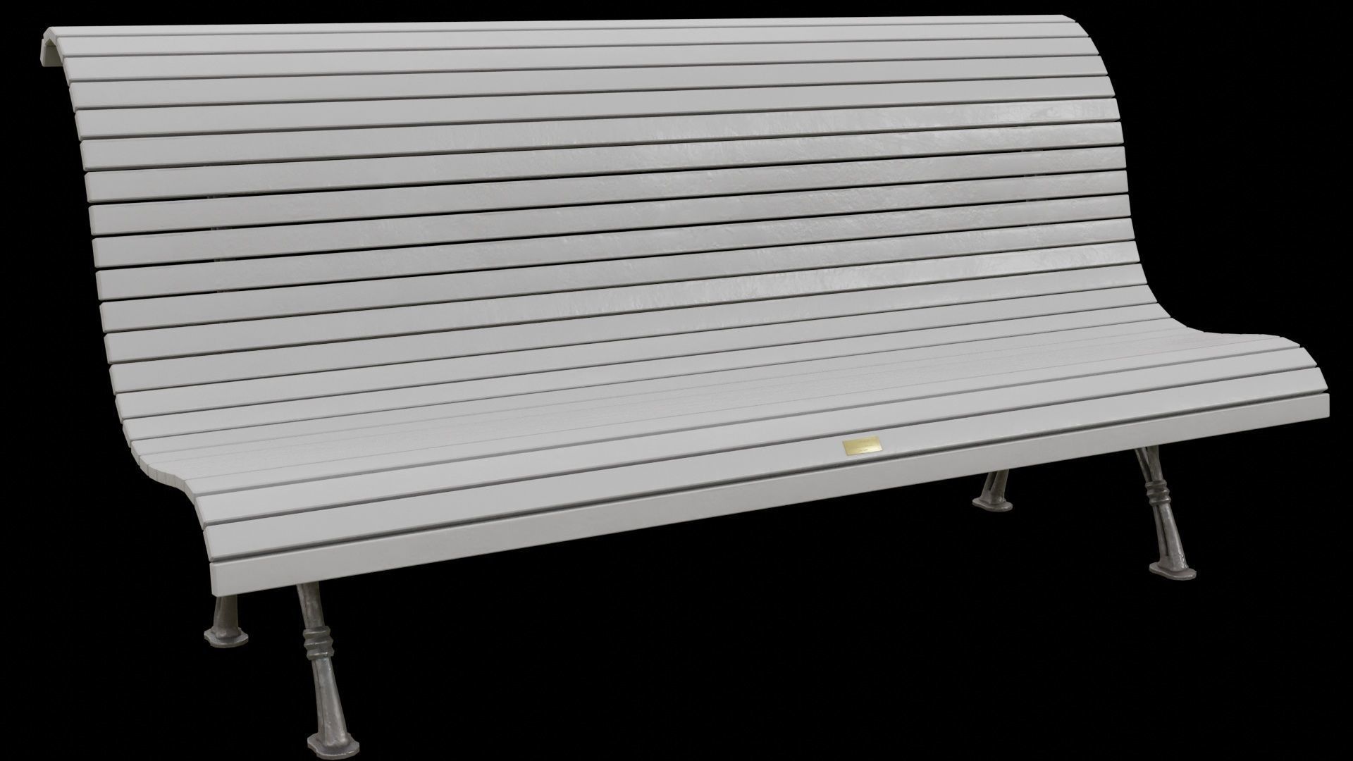 park bench 2k PBR low-poly Low-poly 3D model_3